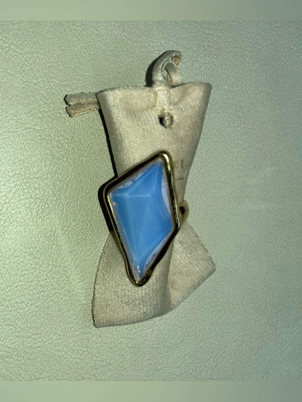 Nordstrom Gold-Trim Blue Geometric Stone Ring - Costume Jewelry